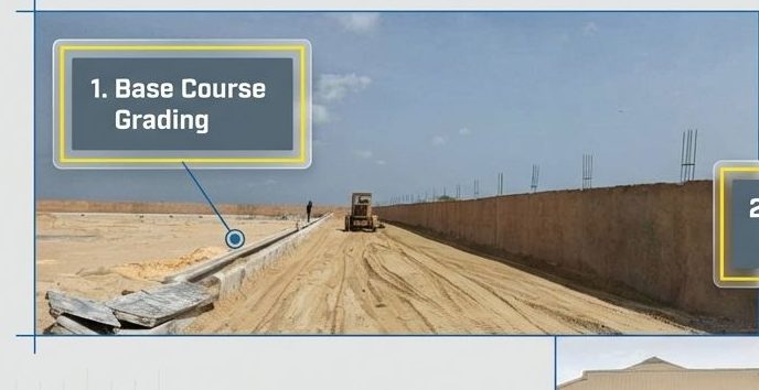 Estate road base course grading